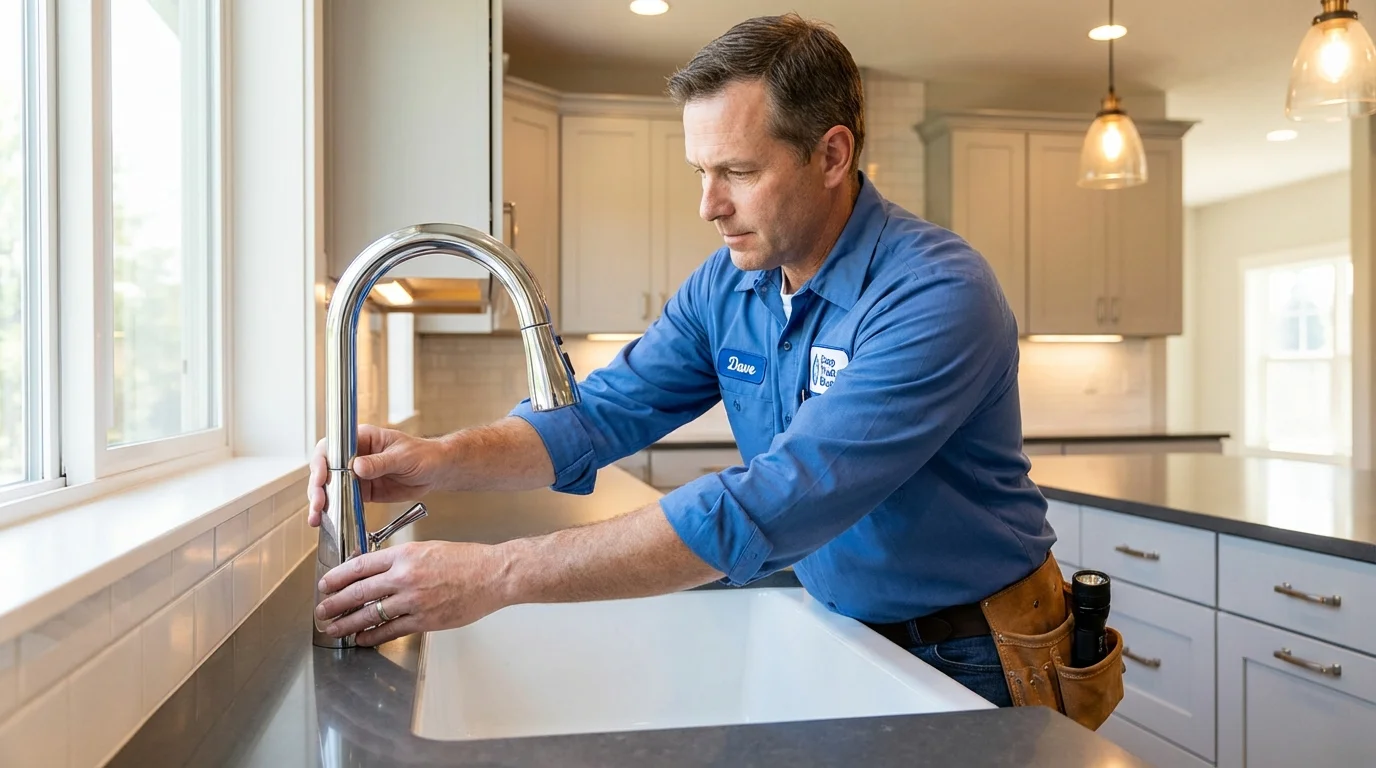 Kitchen faucet installation by Johns Plumbing LLC in Felton