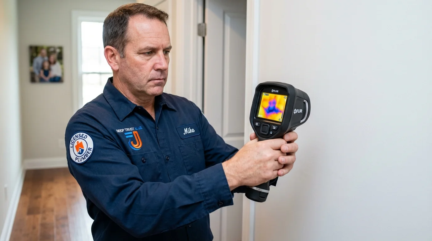 Thermal imaging leak detection by Johns Plumbing LLC in Felton